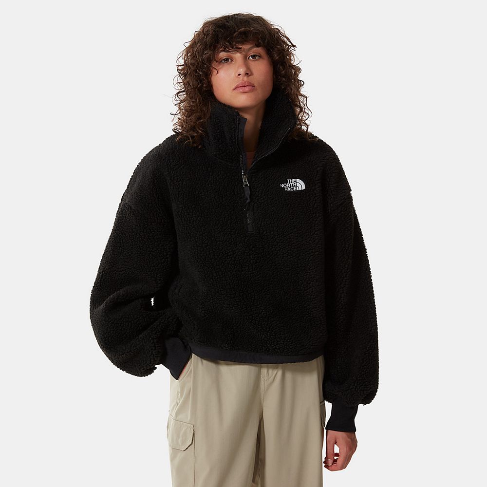 The North Face Fleece Womens Australia - The North Face Platte Sherpa Black (KRF-465071)